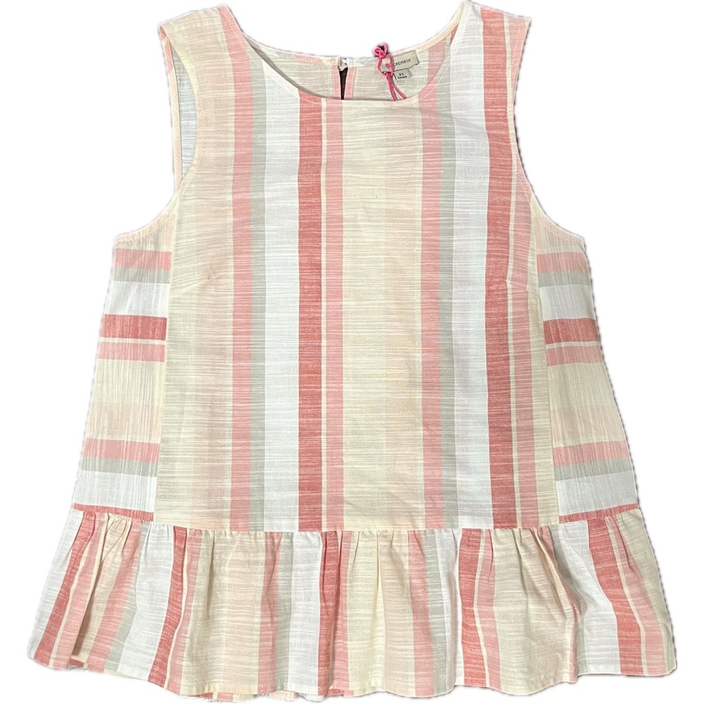 NWT Cremieux Sage Meadow Striped Sleeveless Blouse Size XS